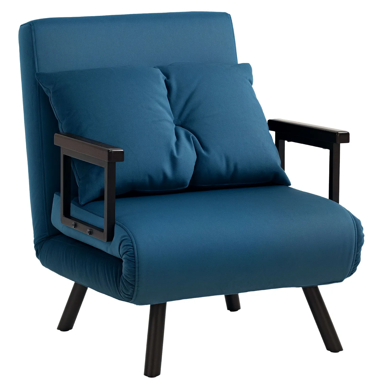 HOMCOM Click Clack Bed Settee for Living Room, Guest Room in Blue 2