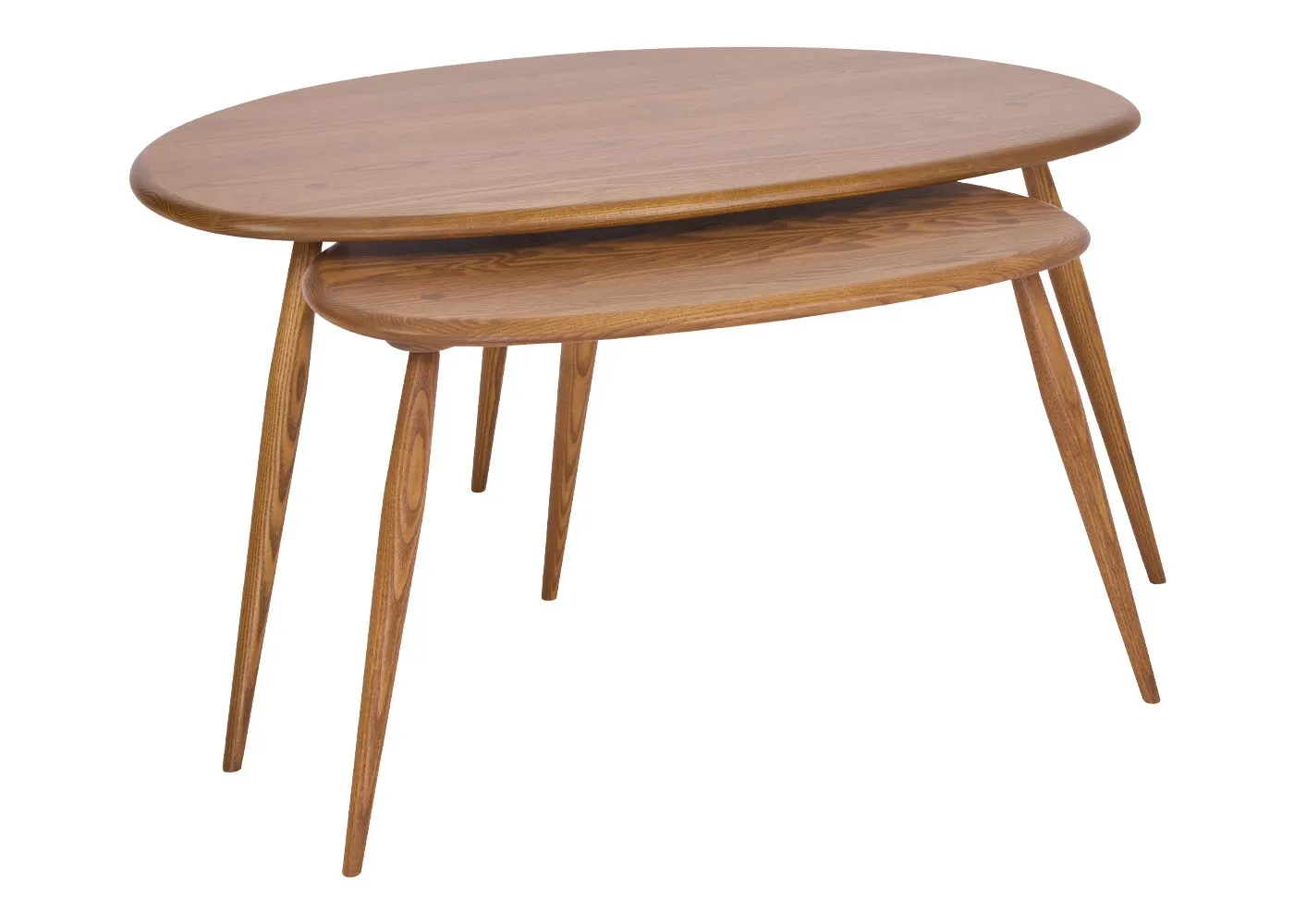 Ercol Pebble Pair of Coffee Tables in Vintage Ash