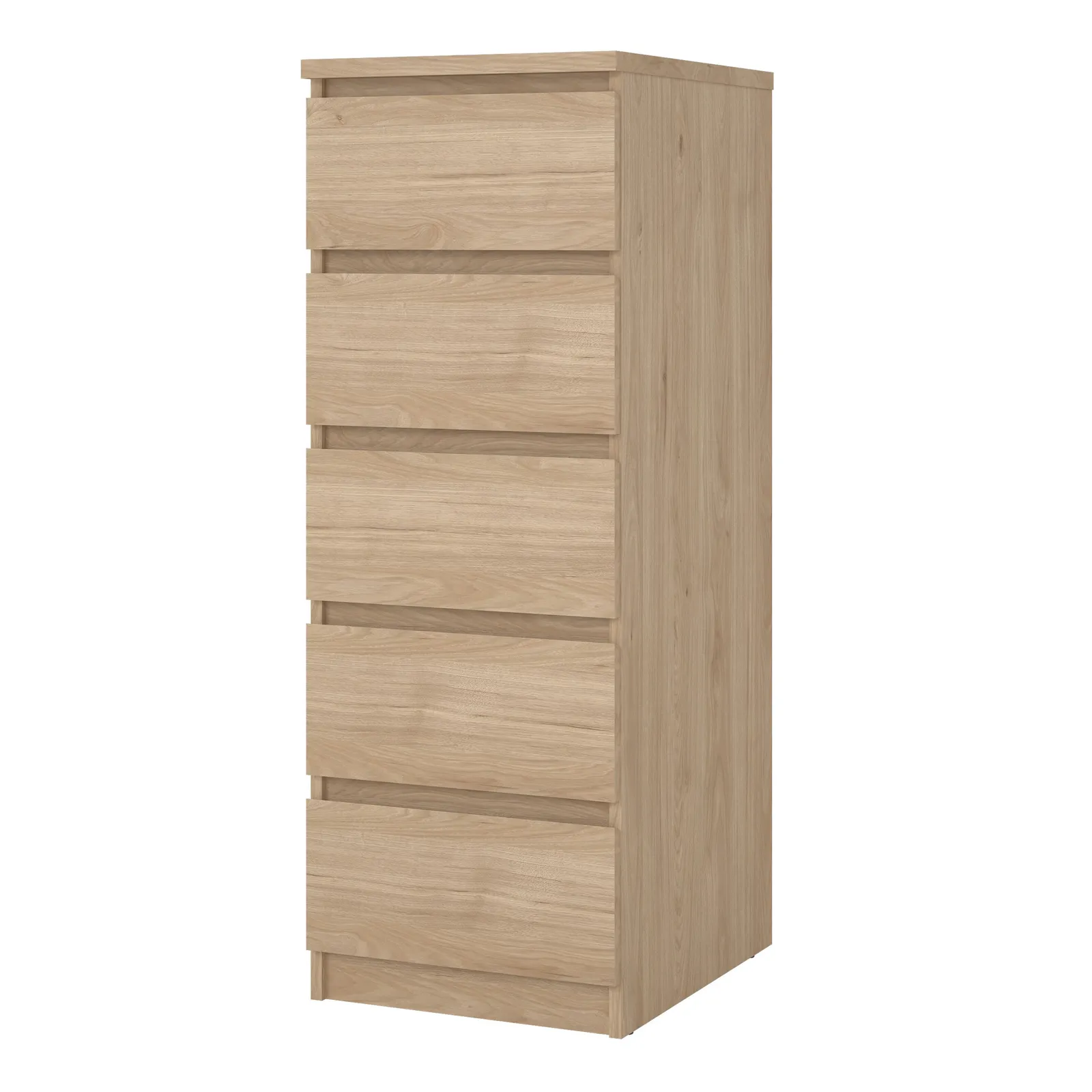 Furniture To Go Naia Narrow Chest of 5 Drawers in Light Oak 3