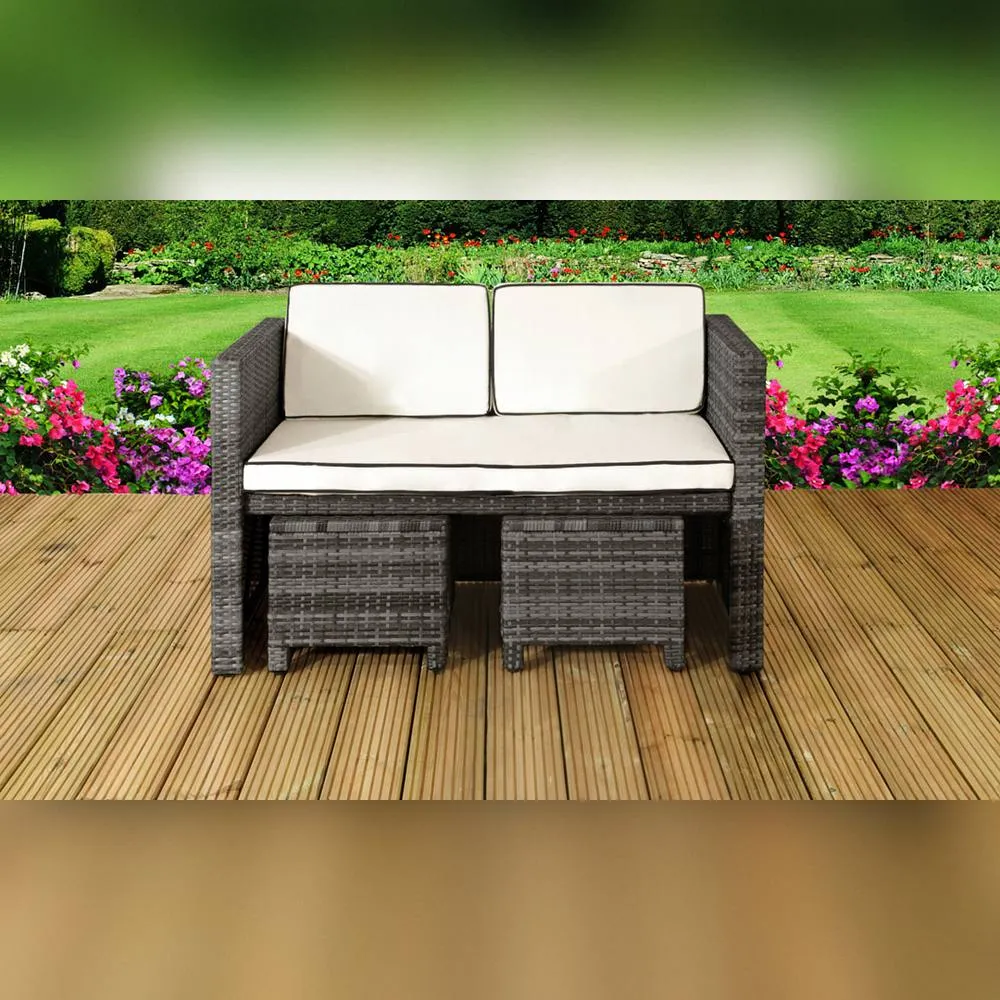 Comfy Living Ltd 7 Piece Rattan Garden Furniture Set in Grey 3