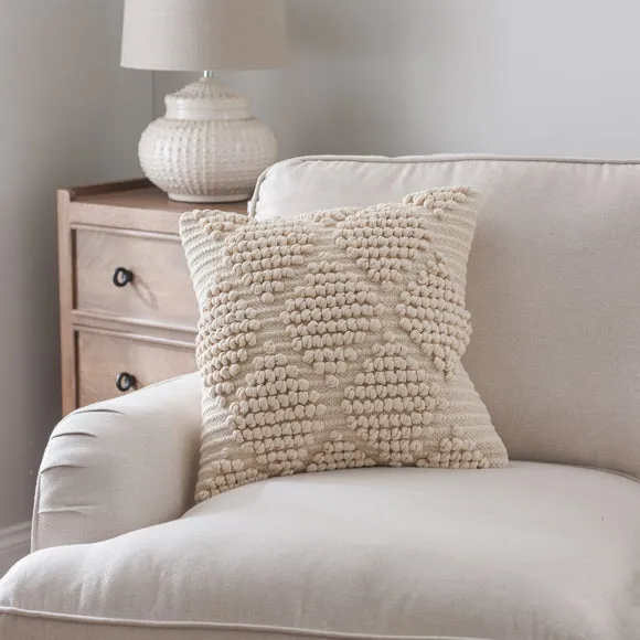 Jersey Bobble Diamond Square Cushion 1