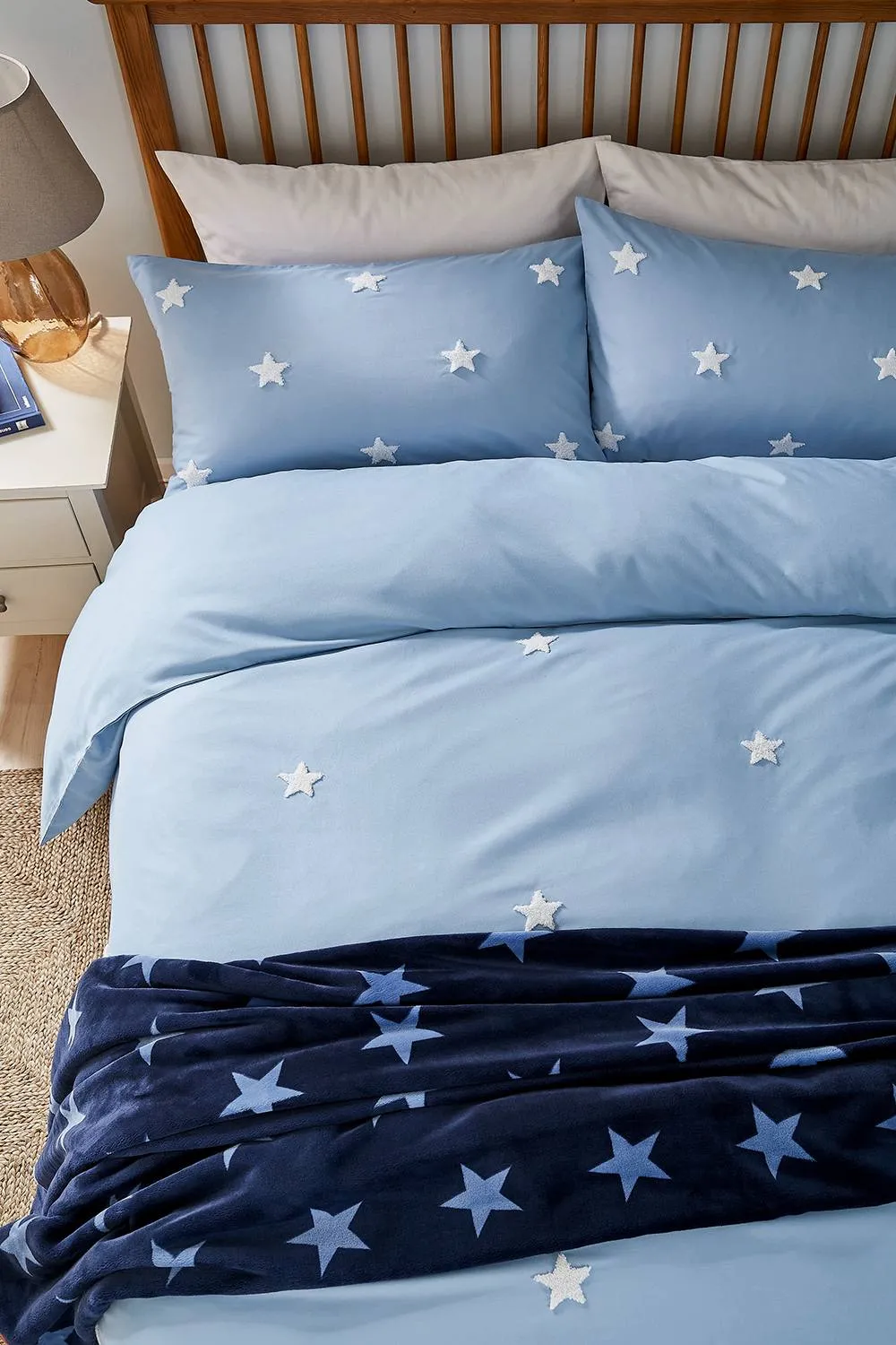 Helena Springfield 'Tufted Star' Duvet Cover Set in Blue 4