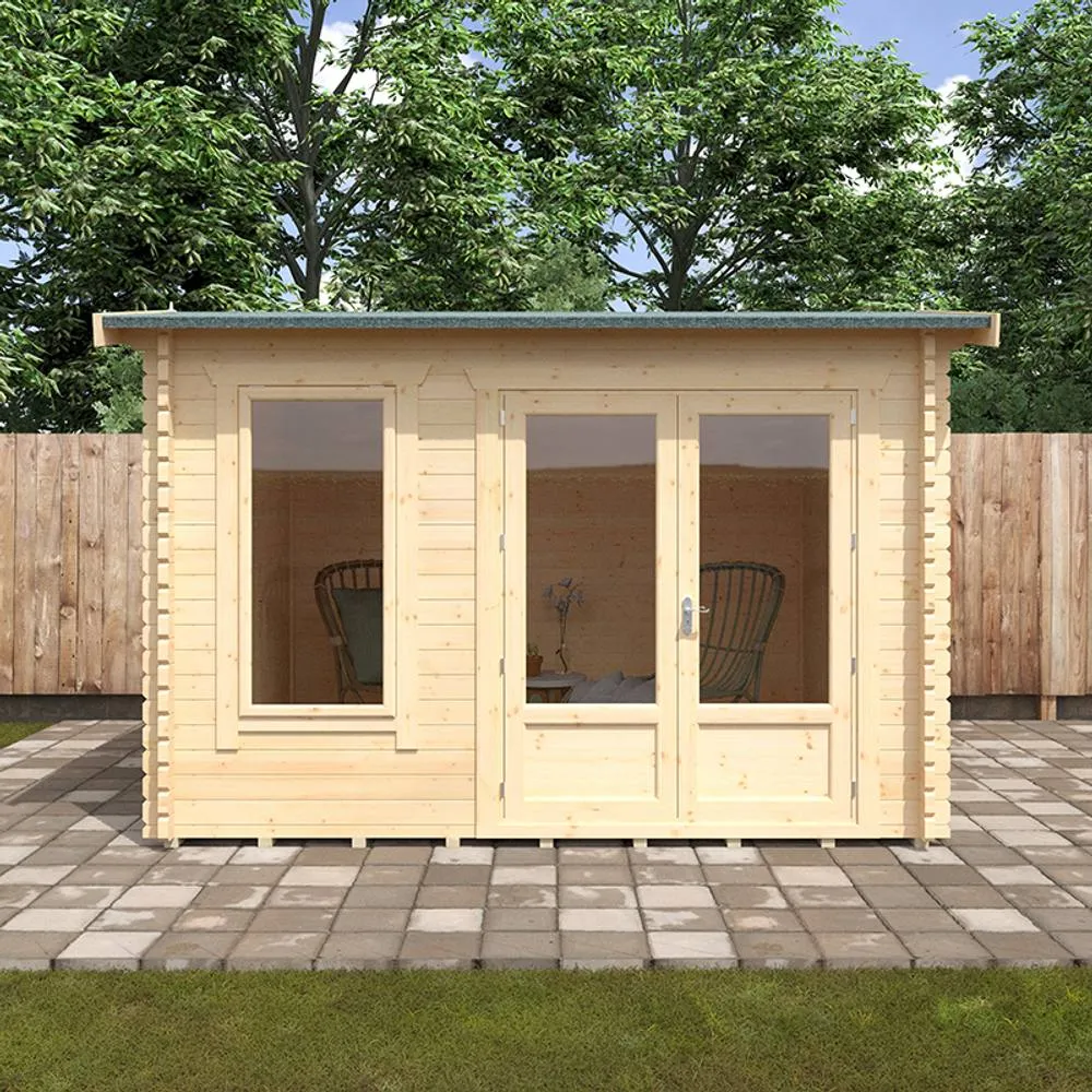 Buttercup Farm 12x10w The Longleat Plus 44mm Cabin - L355 x W295 x H247 cm in Natural 3