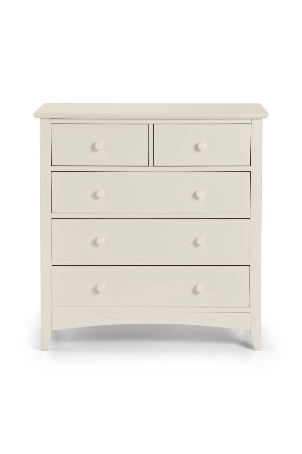 Julian Bowen Cameo 5 Drawer Chest (3+2) in Warm White 5