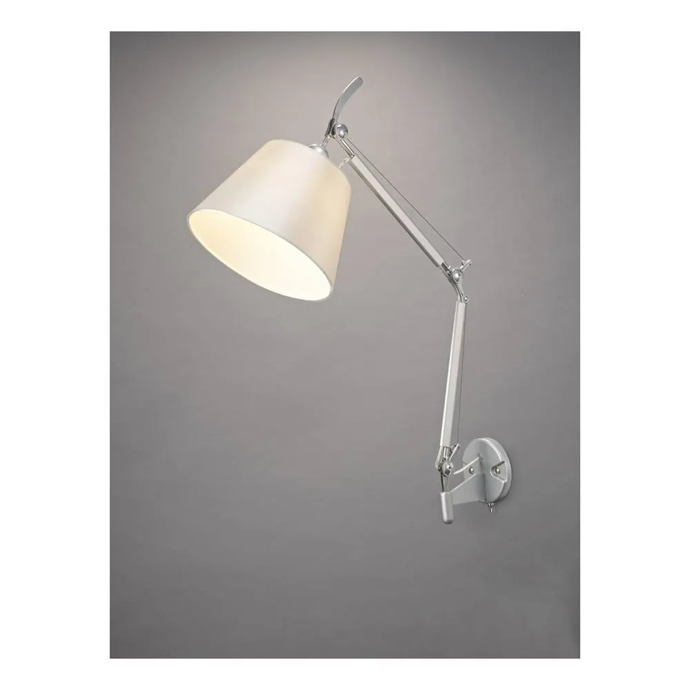 Netlighting Karis Wall Light Silver Chrome E27 Cream Pearl Shade 2