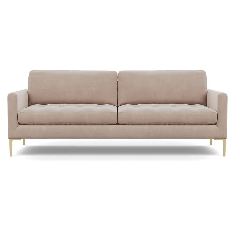 Heal's Eton 4 Seater Sofa Smart Velvet Pebble Brass Feet