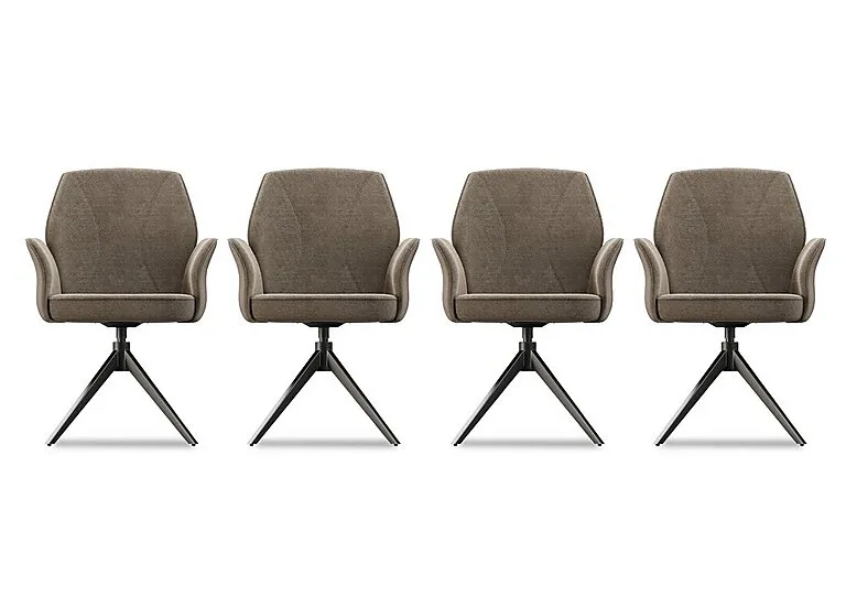 Julio Set of 4 Swivel Dining Arm Chairs