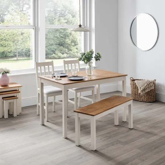 Return - Coxmoor 4 Seater Rectangular Dining Table, Off White Solid Oak