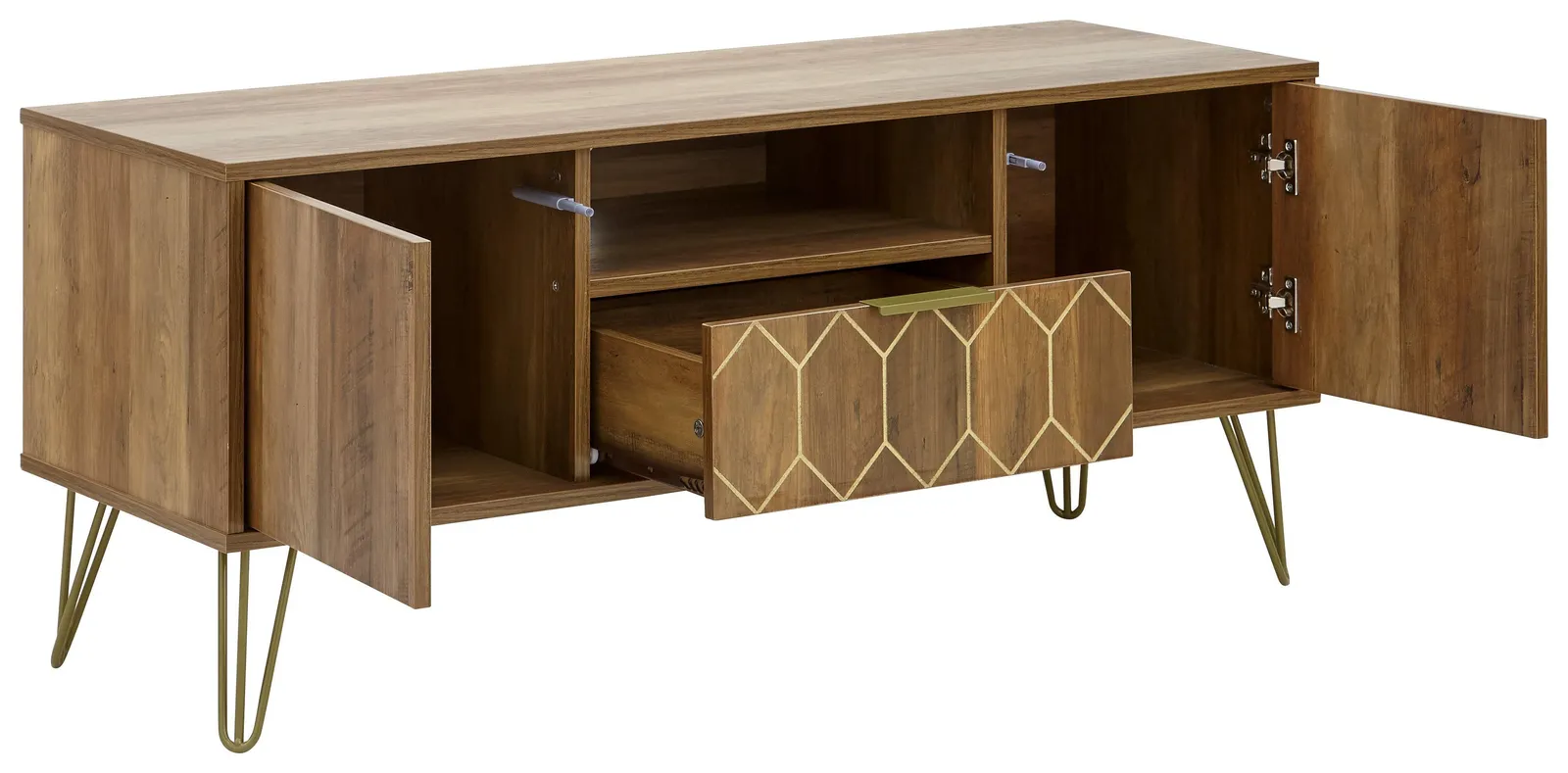 GFW Orleans 1 Drawer TV Stand in Brown 3