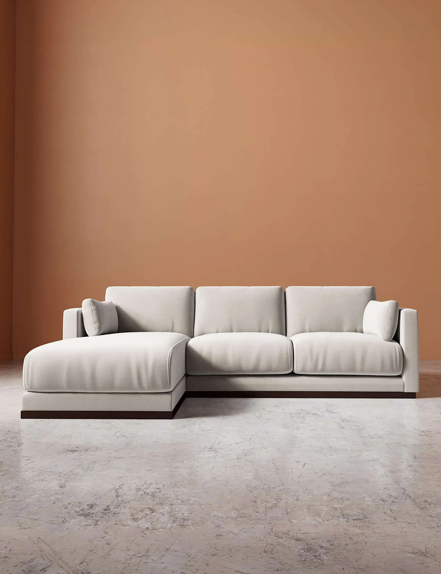 Swoon Crushed Velvet Left Corner Sofa Cream
