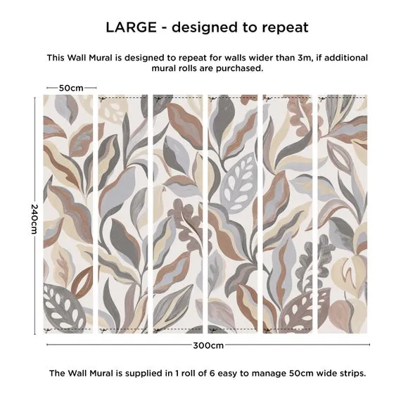 Abstract Leaves Mural 4