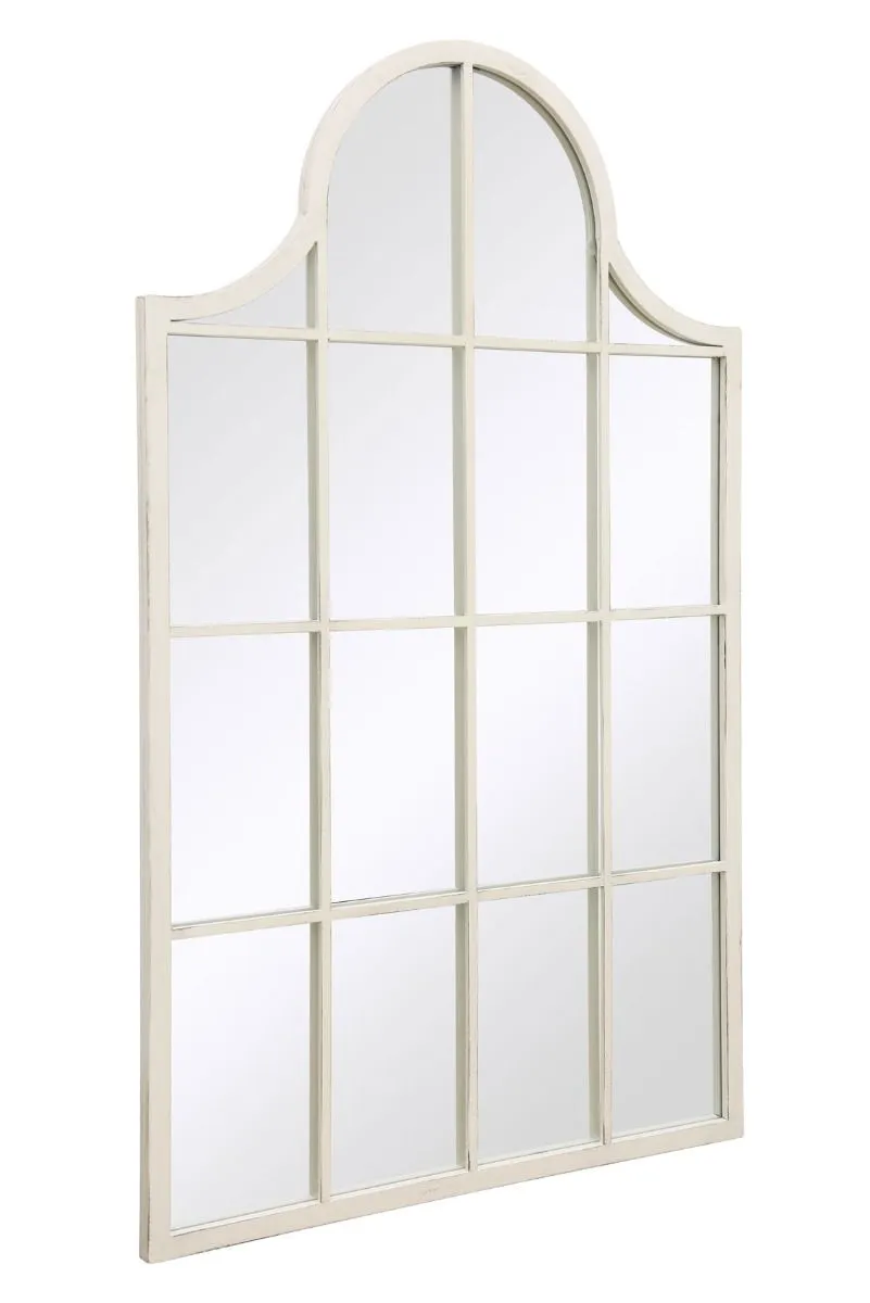 MirrorOutlet White Metal Framed Arched Wall Mirror 41" X 24" (104CM X 62CM) 3