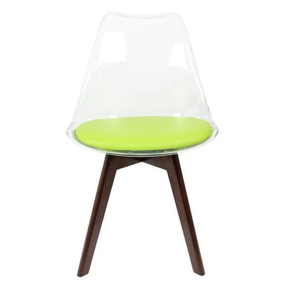 Fusion Living Soho Clear Plastic Dining Chair with Squared Legs 3