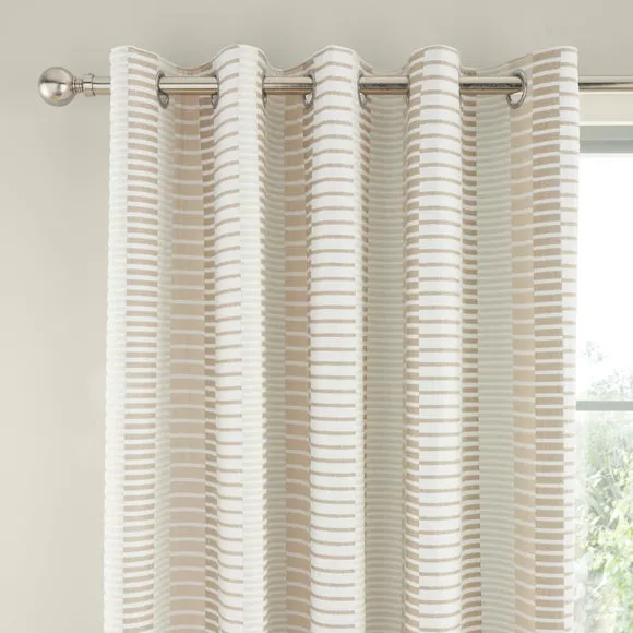 Kenton Stripe Blackout Eyelet Curtains 1