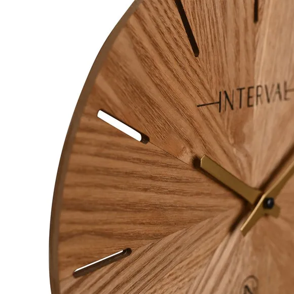 Interval Sunburst Wooden Wall Clock 2