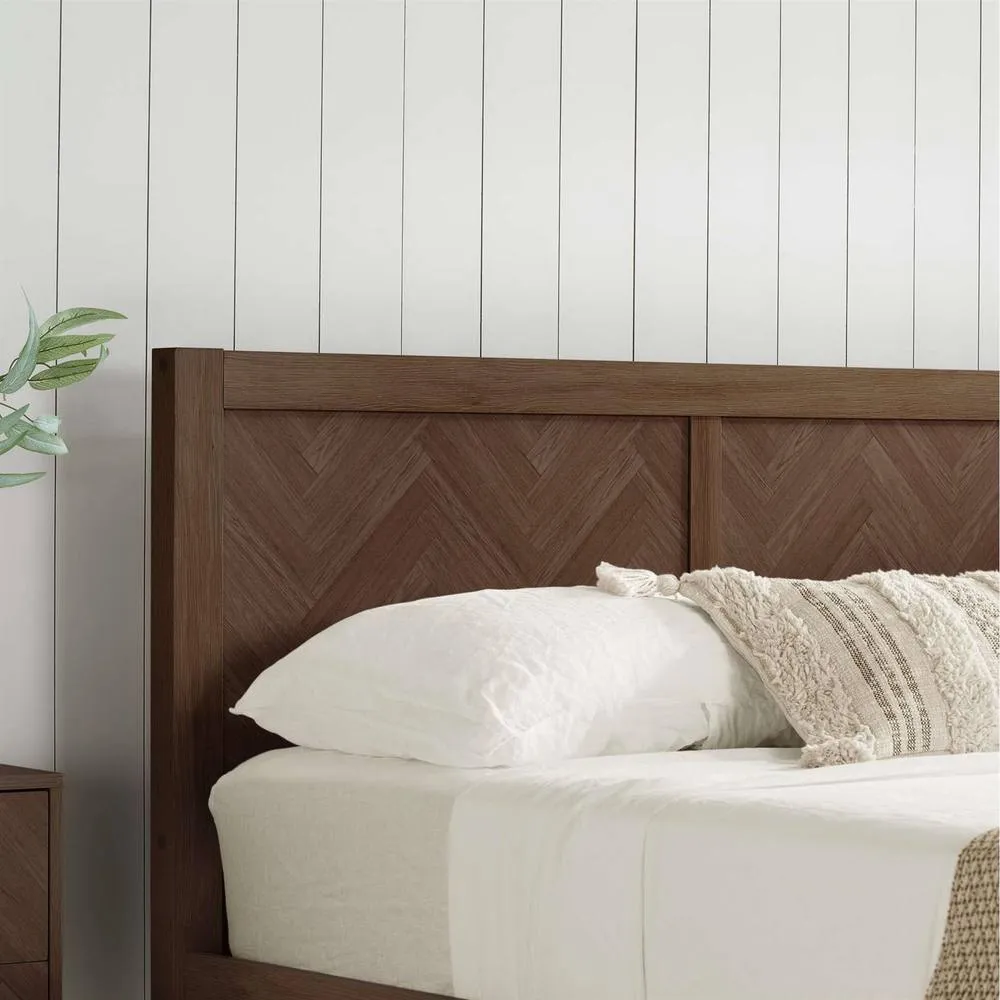 Birlea King Ottoman Bed Frame Walnut Herringford 5ft 150cm Chevron Parquet in Brown 3