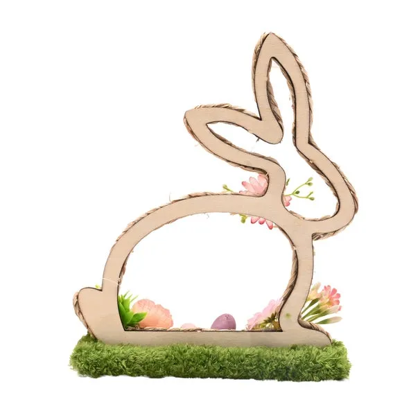 Eggstraordinary Gift Co. Faux Flower Easter Sitting Bunny with Eggs Decoration 4