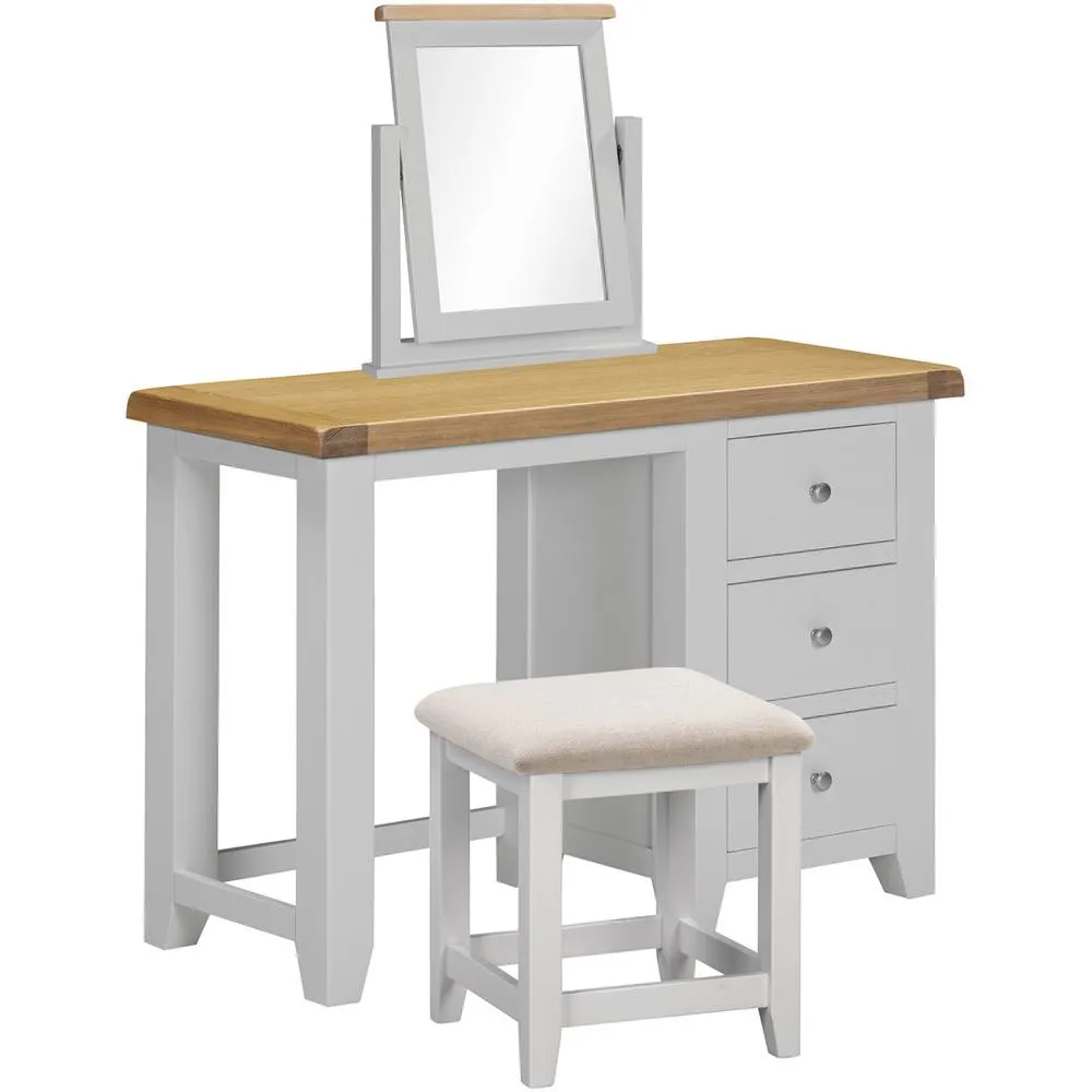 Seconique Windsor 3 Drawer Dressing Table Set - Pebble Grey 2