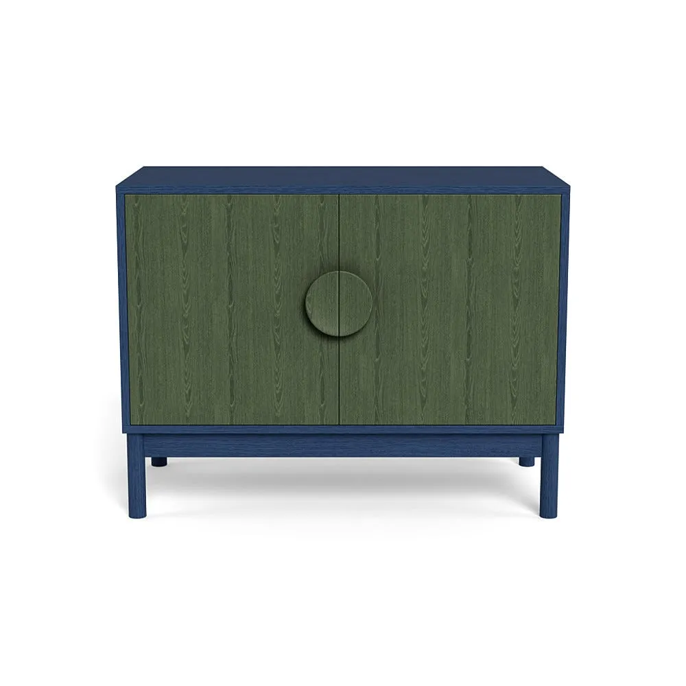 Heal's Tinta Small Sideboard Blue Stain Carcass Green Stain Doors 1