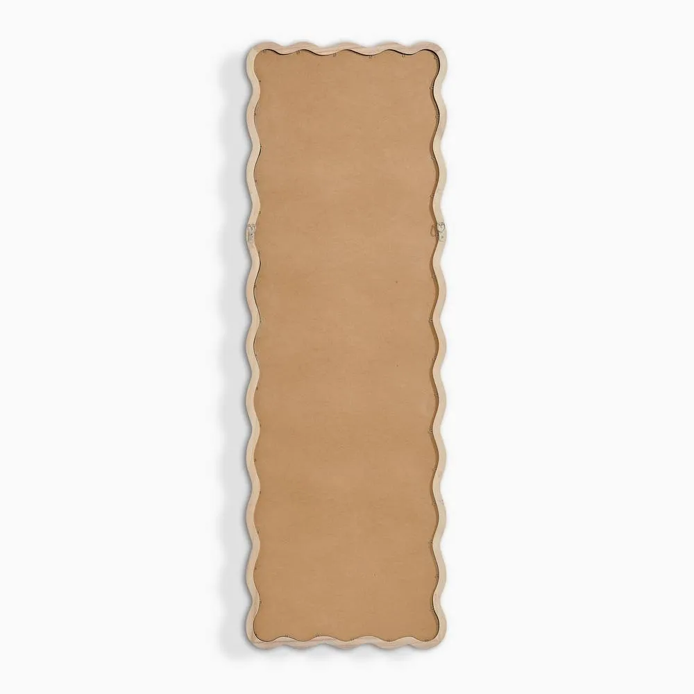 FurnitureboxUK Damaris Wood Full Length 150x50cm Wavy Rectangle Wall Mirror in Brown 5
