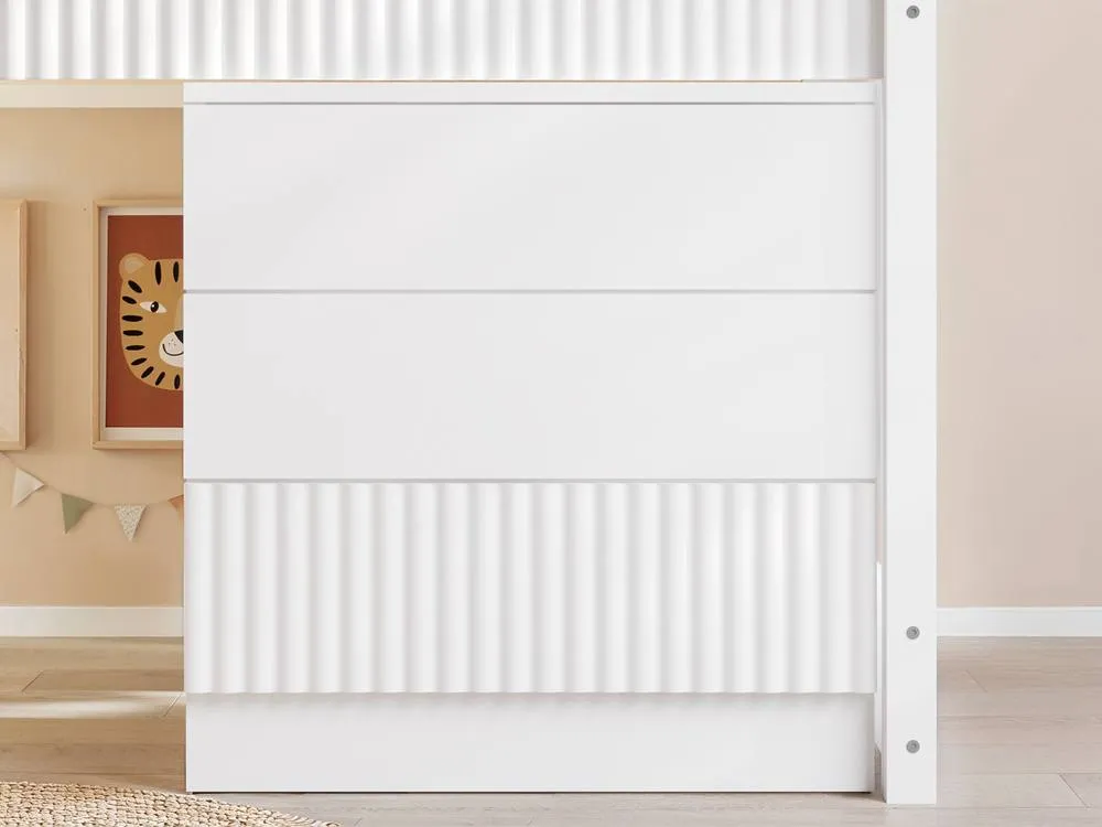 Flair Luca Ribbed Mid Sleeper Storage Bed in White 4