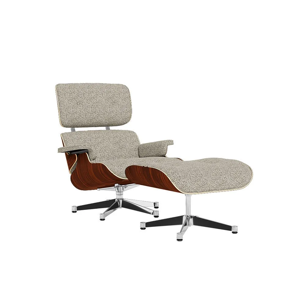 Vitra Eames Lounge Chair & Ottoman Santos Palisander Clas. Nubia 05 Crm Dark Brown Polished Black Base 04