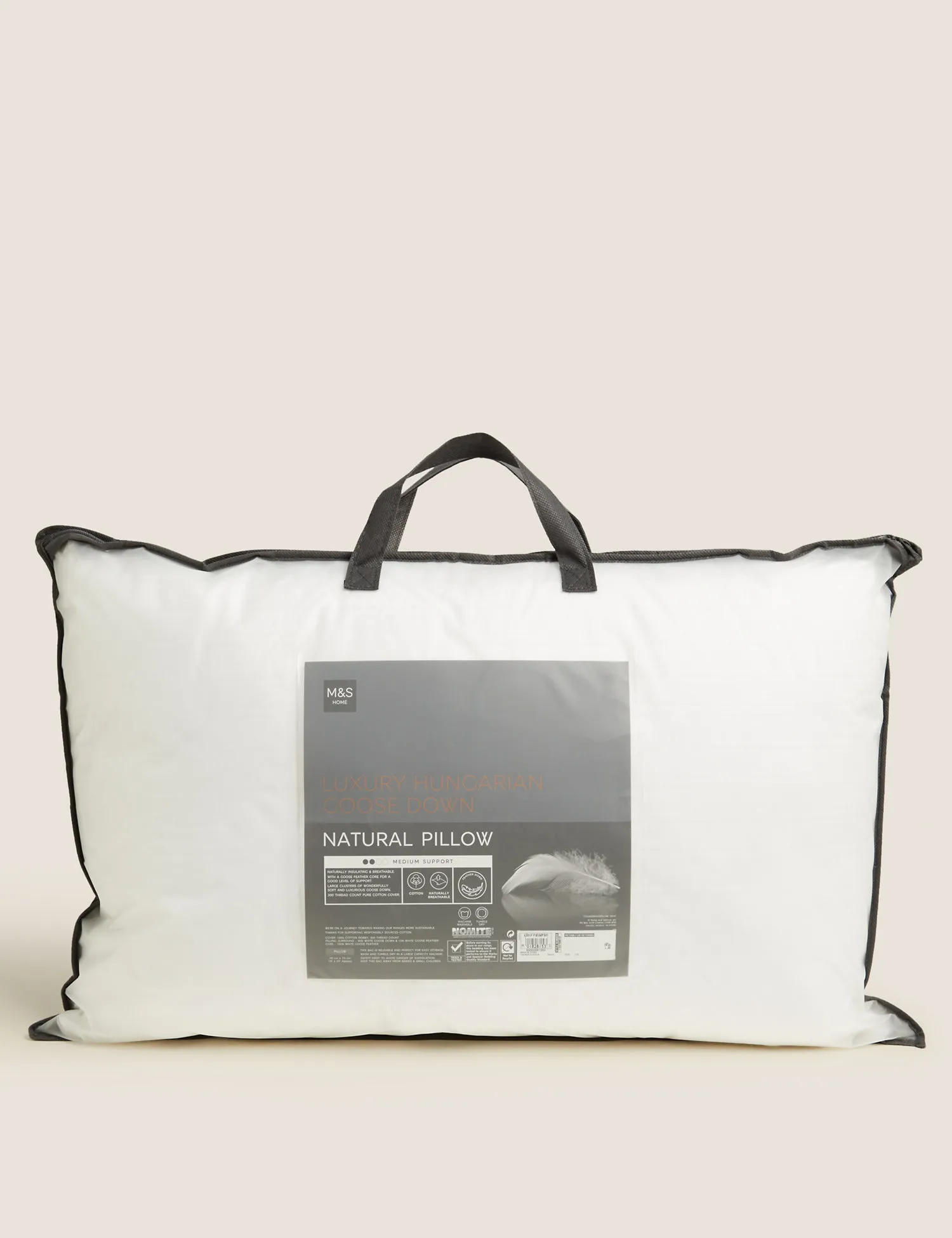 M&S Hungarian Goose Down & Feather Medium Pillow
