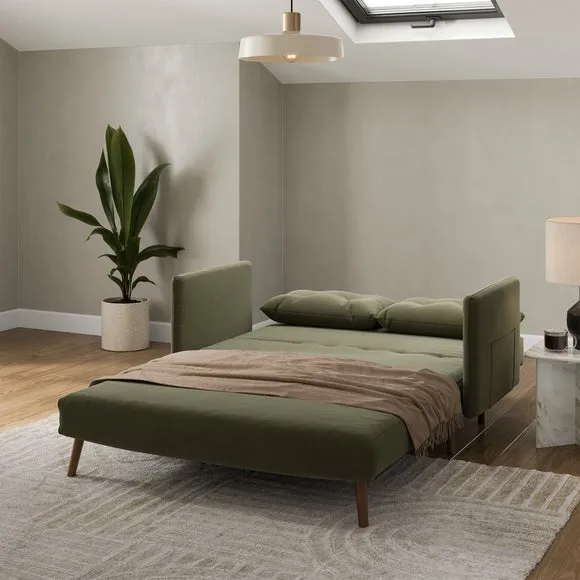 Lydia Velvet Small Double 2 Seater Sofa Bed 2