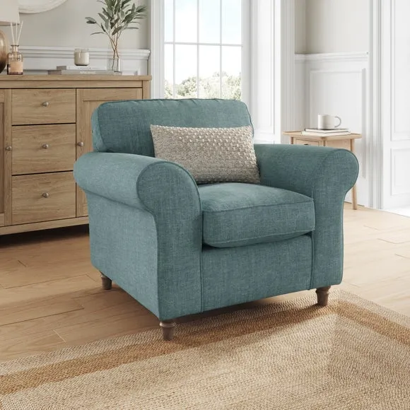Flori Tonal Plush Chenille Armchair 1