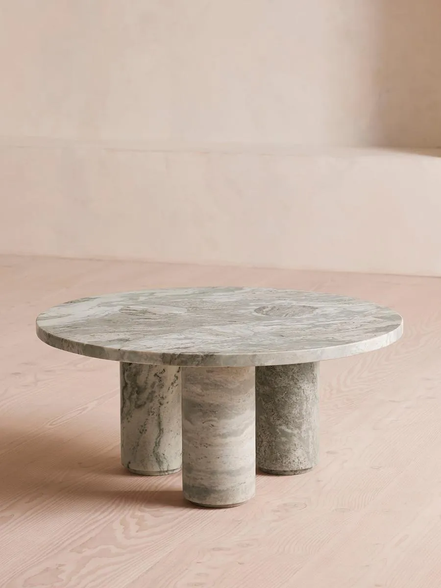 Tisbury Coffee Table, Terra Bianca Marble