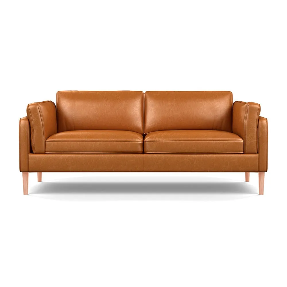 Heal's Sonno 3 Seater Leather Stonewash Toffee 277 Natural Feet 1