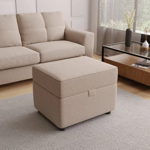 Baxter Textured Weave Storage Footstool