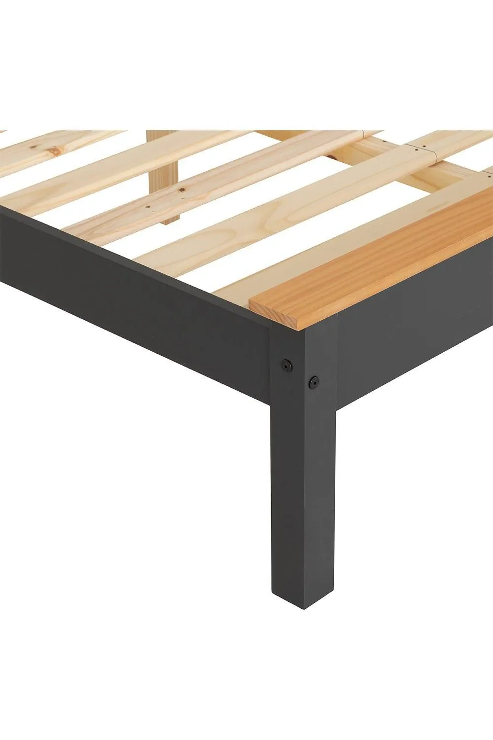 Seconique Monaco 4' Small Double Bed - Low Foot End in Grey 6