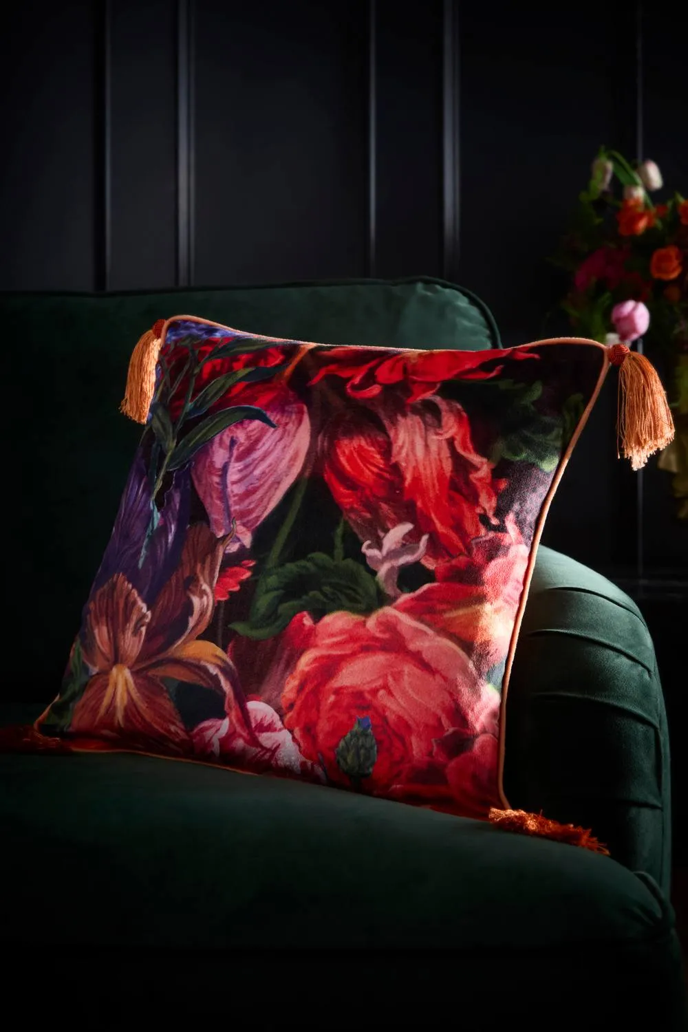 Laurence Llewelyn-Bowen 'Grande Chintz' Velvet Filled Cushion