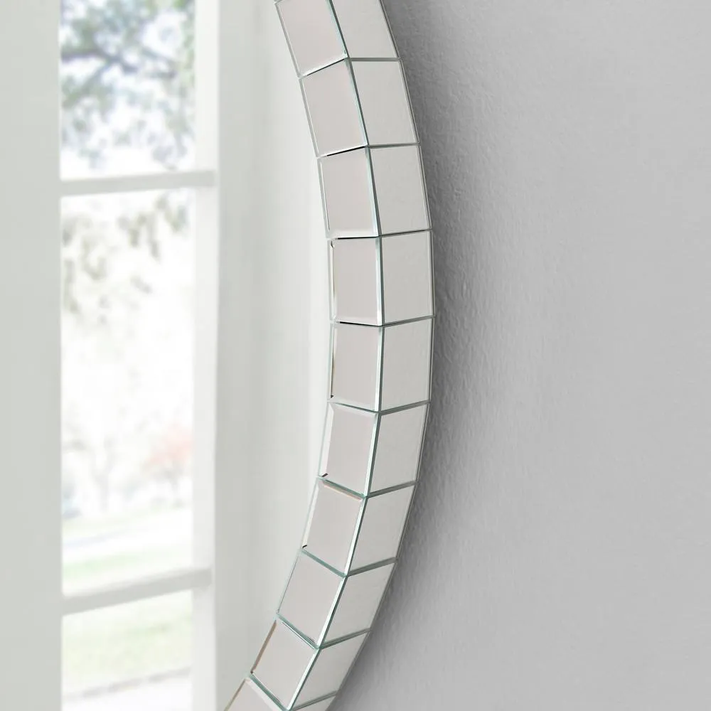 FurnitureboxUK Disco Medium Glam Round Wall Mirror in Clear 3
