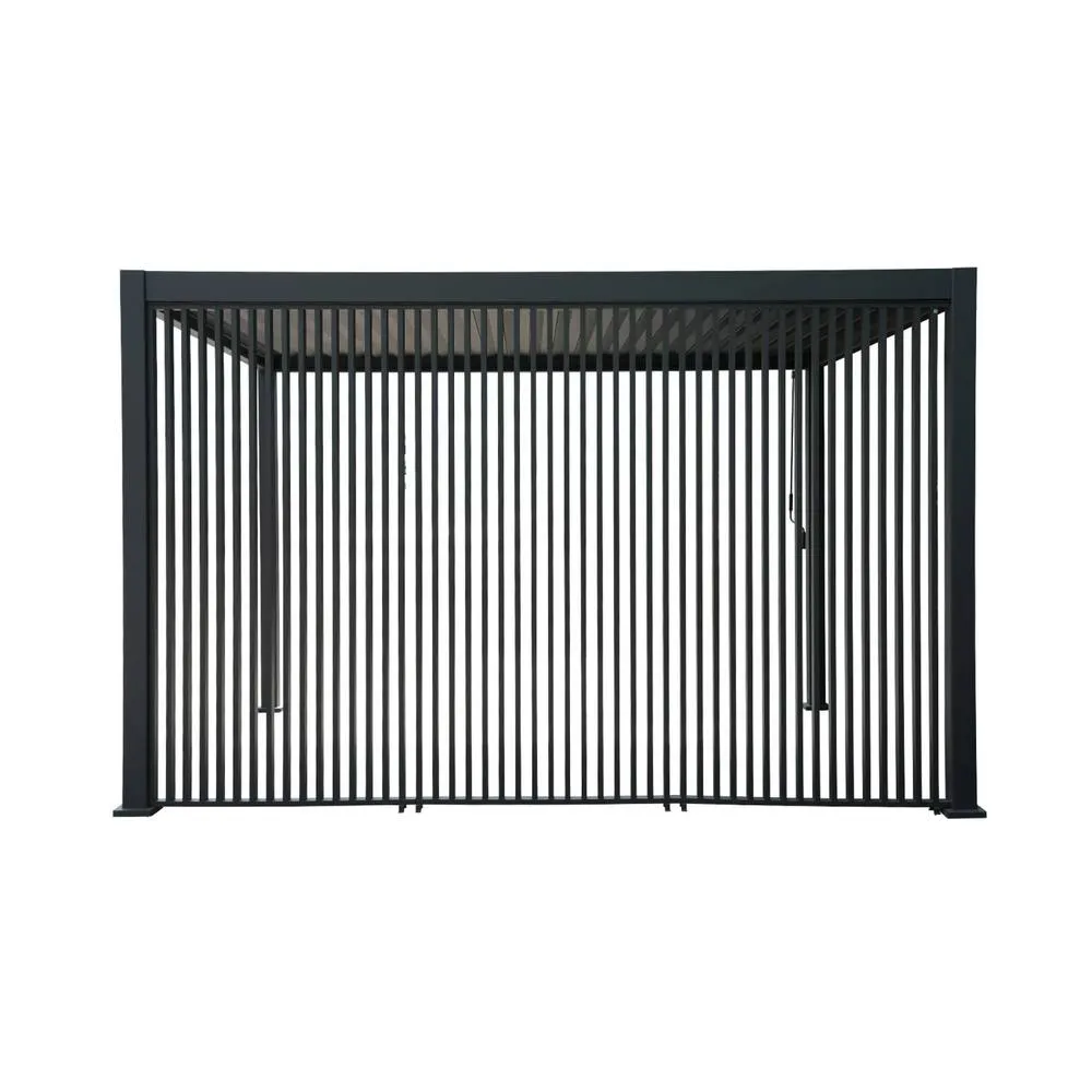 sweeek Louvered pergola aluminium 4 x 3m + 3 130cm vertical louver panels in Dark Grey 6