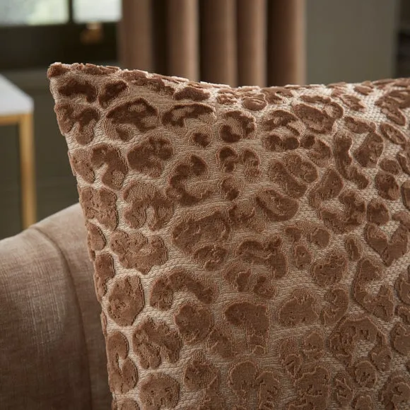 Leopard Cut Velvet Square Cushion 3
