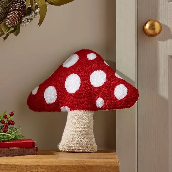 Woodland Mushroom Crochet 3D Cushion