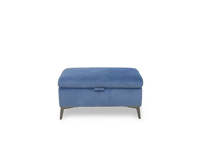 Ezra Fabric Storage Footstool - Dexter Wave