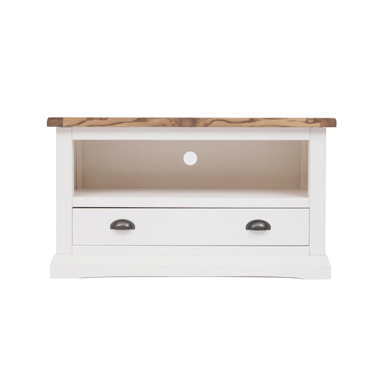 Cabinet Bits Cosenza Off-White 1 Drawer TV Cabinet Brass Cup Handle