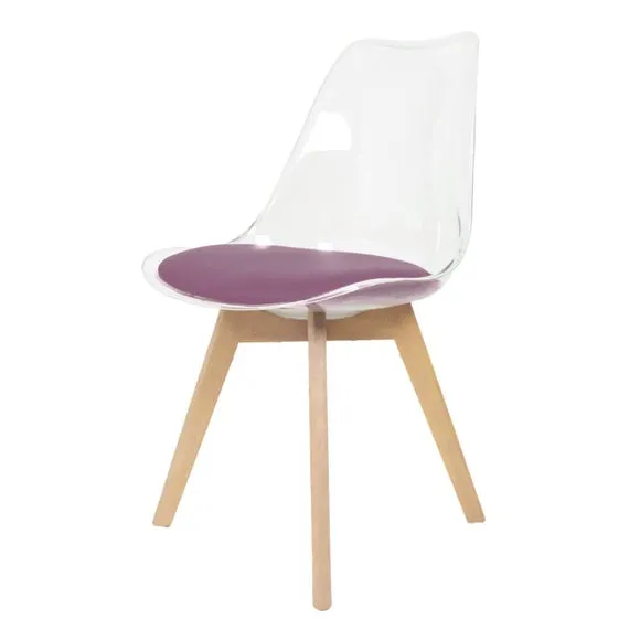 Fusion Living Soho Clear Plastic Dining Chair with Squared Legs 2