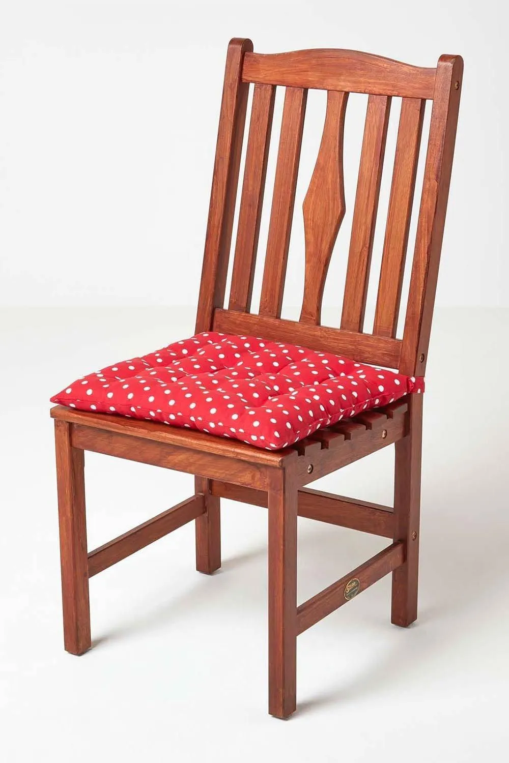 Homescapes Seat Pad Luxury Cotton Red Polka Dot Indoor Outdoor Garden Cushion, 40cm 6