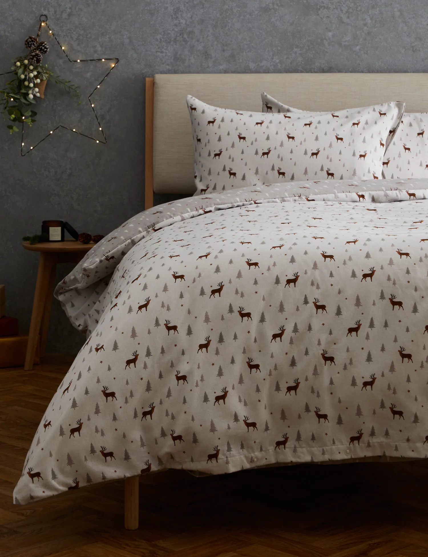 M&S Pure Brushed Cotton Stag Bedding Set