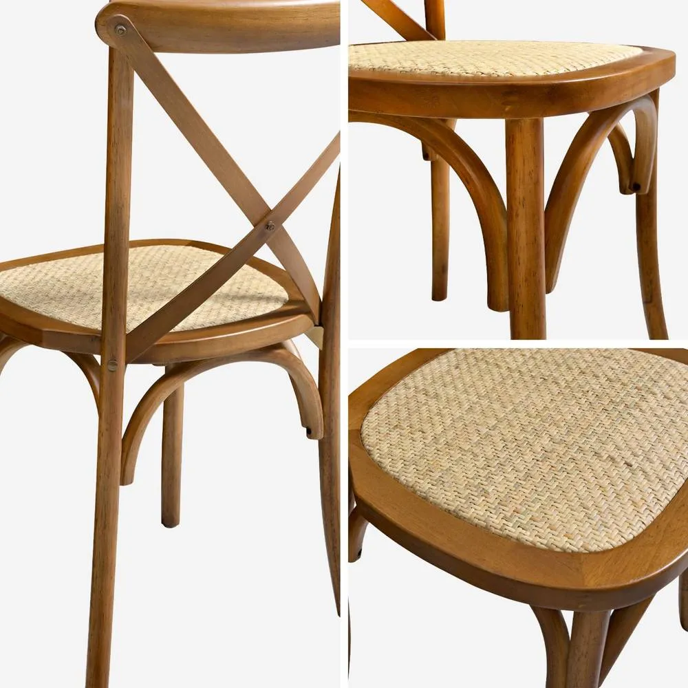 sweeek Set of 4 vintage wooden bistro chairs in Dark Brown 6
