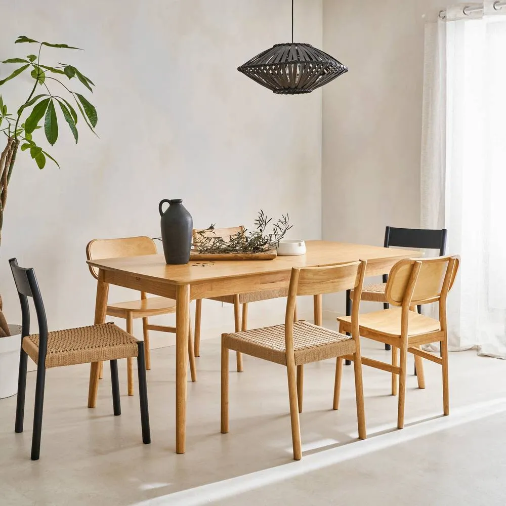 sweeek 6 to 8-seater extendable rectangular dining table in Brown 4