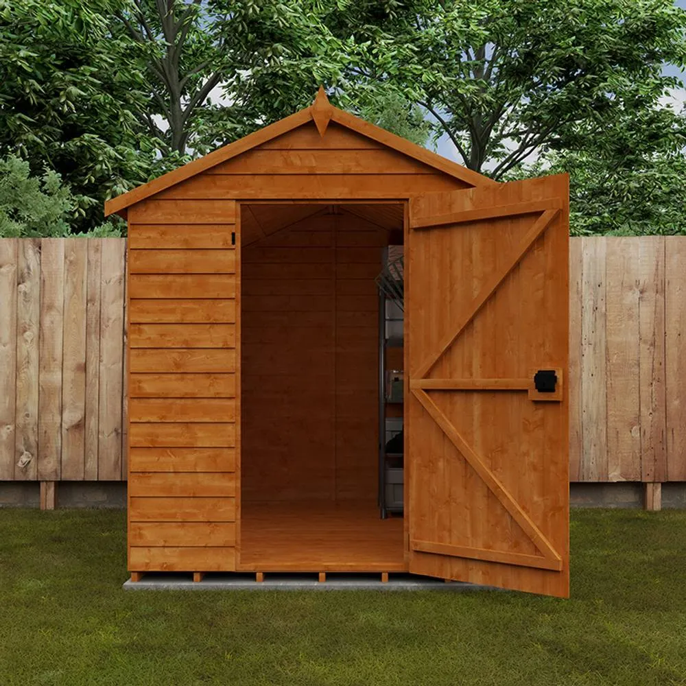 Buttercup Farm 8 x 6 Feet Value Apex 9mm Shed - Solid Wood/Softwood/Pine in Burnt Orange 6
