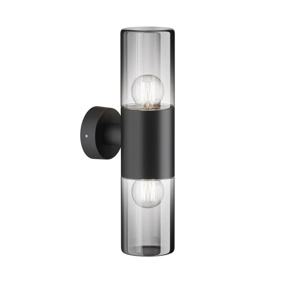 Netlighting Amas Outdoor Up Down Wall Lamp Graphite IP54 2xE27 in Grey