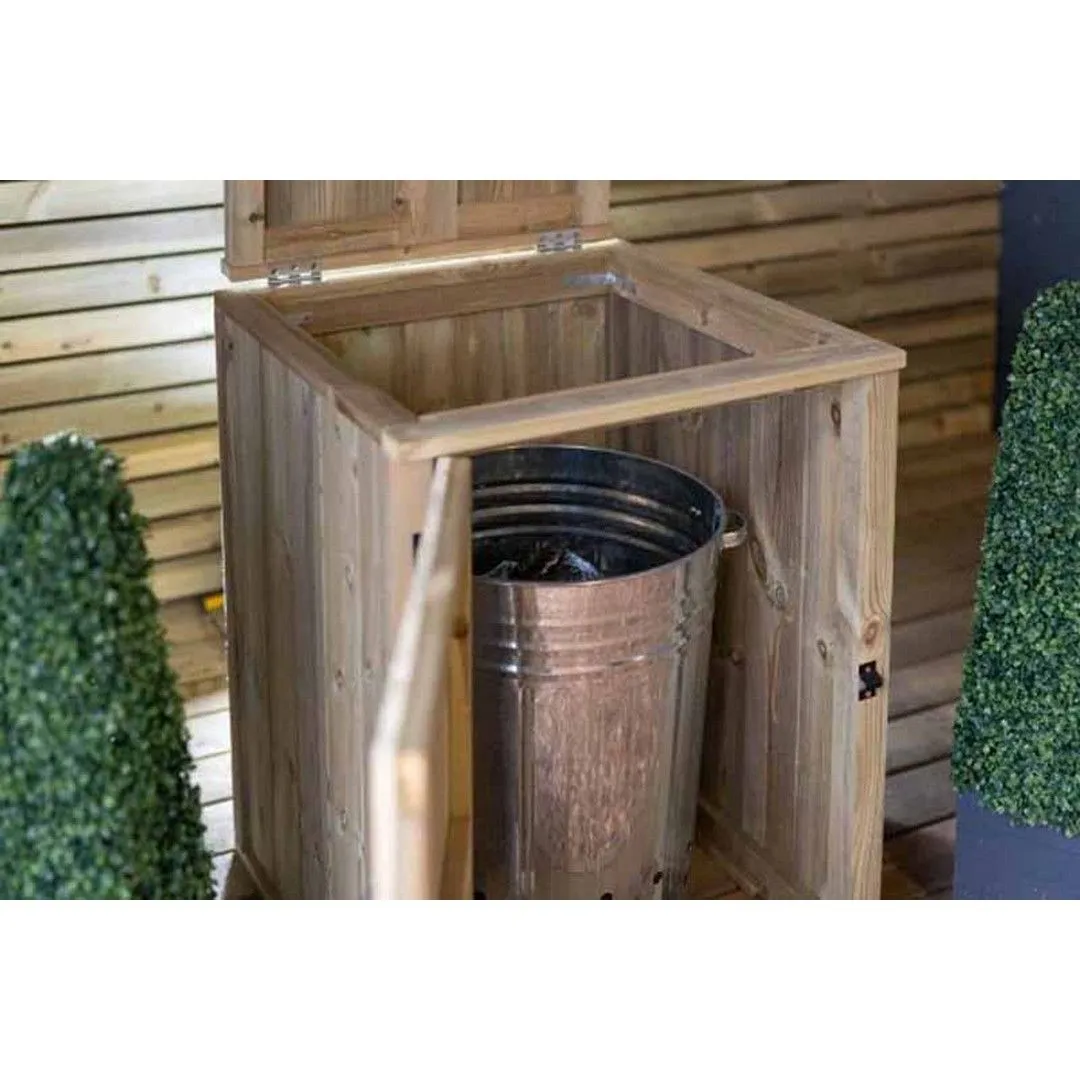 Buttercup Farm Paythorne Dustbin Store Single - Timber - L64 x W63 x H88 cm in Brown 4