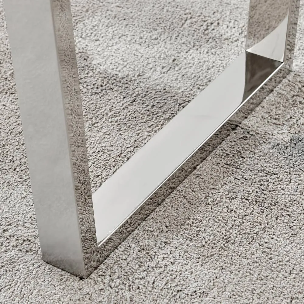 FurnitureboxUK Kylo White Marble Effect Table & 4 Grey Belgravia Black Leg Chairs 6