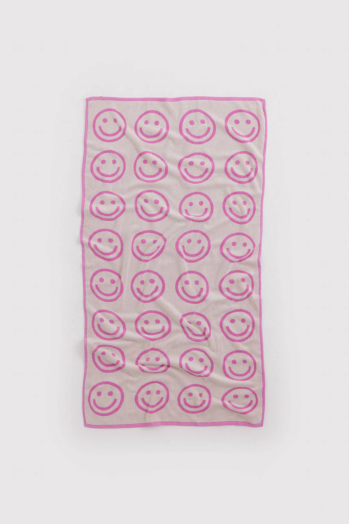 BAGGU Pink Happy Bath Towel - Pink ALL